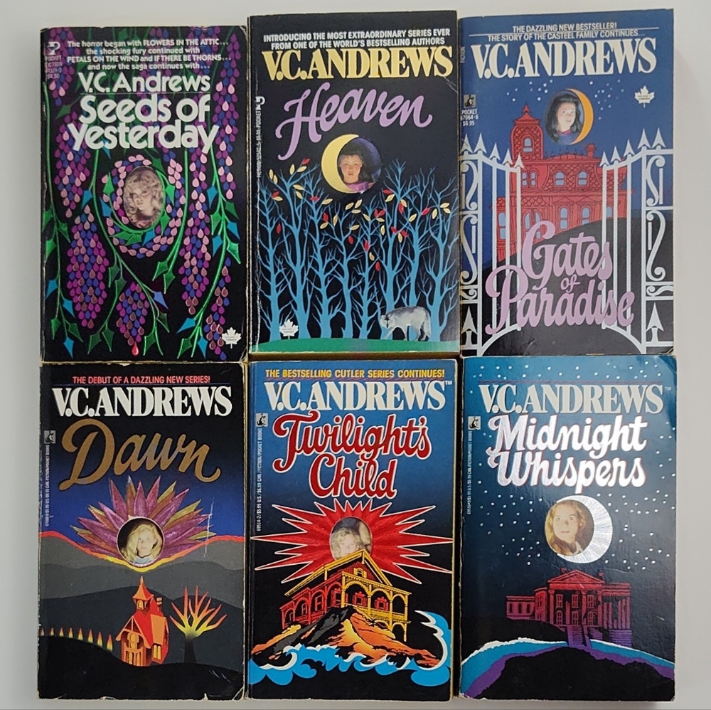 6 V. C. Andrews YA Horror Books with step back covers